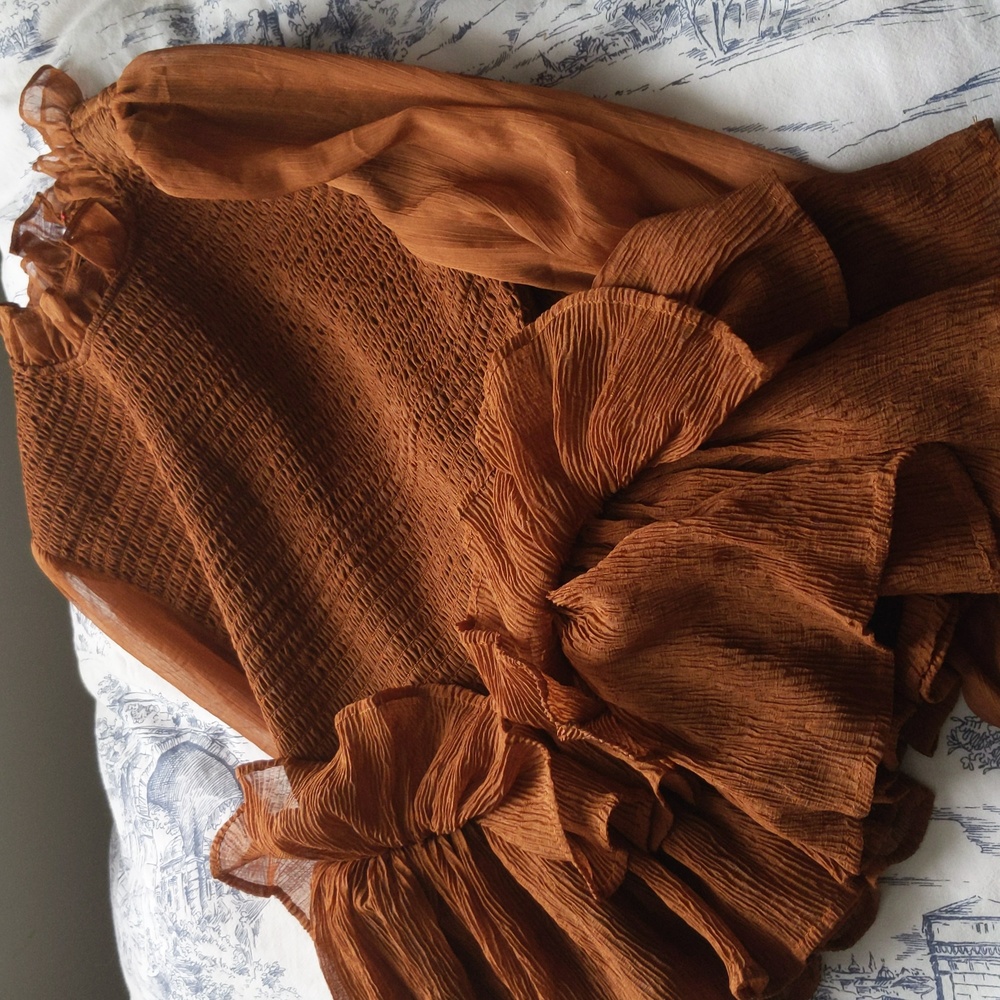 En Saison Smocked Chiffon Top